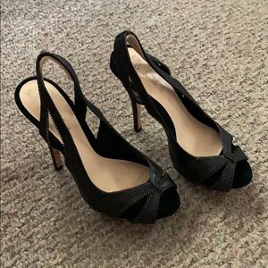 Black zipper heels